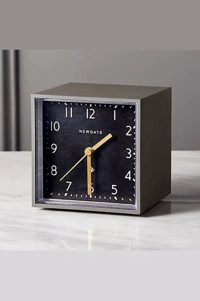 Cb2 Newgate A Grey and Black Cubic Alarm Table Clock