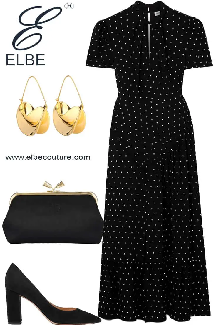 Elbe Couture House Black Polka Dot Style