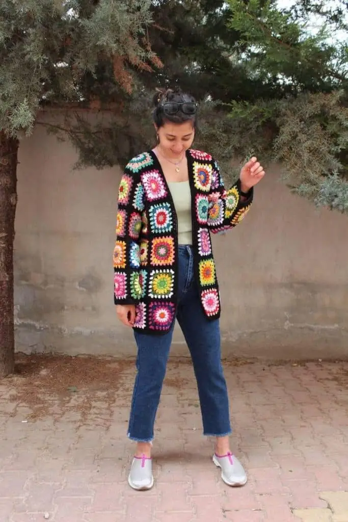 granny crochet sweater quirky fashion